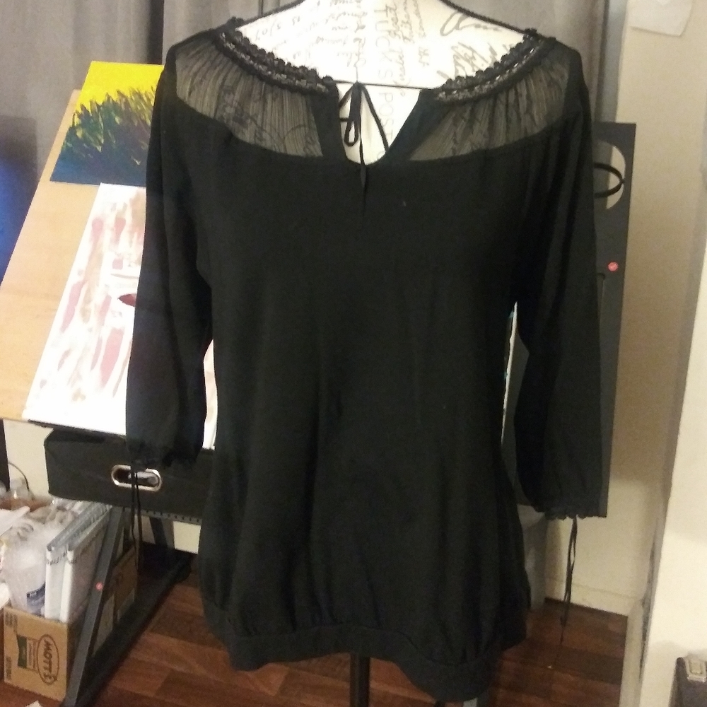 Black Peasant Blouse